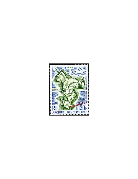 Timbre de l'Archipel des Comores - PA n° 61 - Carte de l'Ile Mayotte