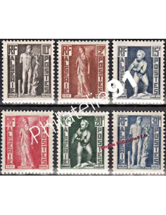 Timbres d'Algérie n° 288 à 293. Statues
