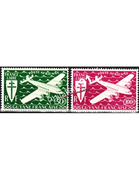Timbres de Guyane PA n° 26 à 27 - Série de Londres
