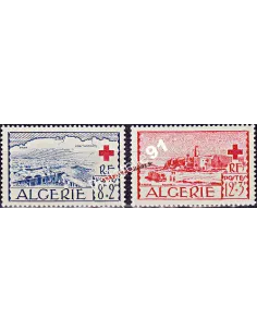 Timbres d'Algérie n° 300 et 301, Croix-Rouge, timbres des colonies