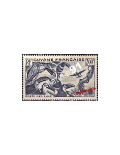 Timbre de Poste Aérienne de Guyane - PA n° 37. Toucans.