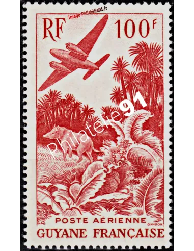 timbre de GUYANE - P.A. n° 36, tapir, collection colonies françaises