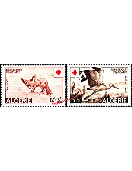 Algérie n° 343 et 344,Au profit de la Croix-Rouge, timbres des colonies