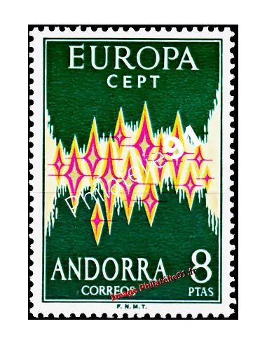 Timbre EUROPA d’Andorre ESPAGNOL - n° 64A - année 1972