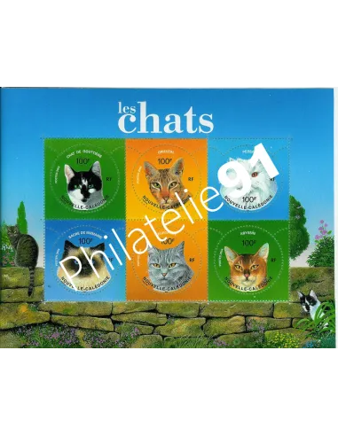 Timbres de NOUVELLE CALEDONIE n° 923 à 928, chats, timbers Dom-Tom