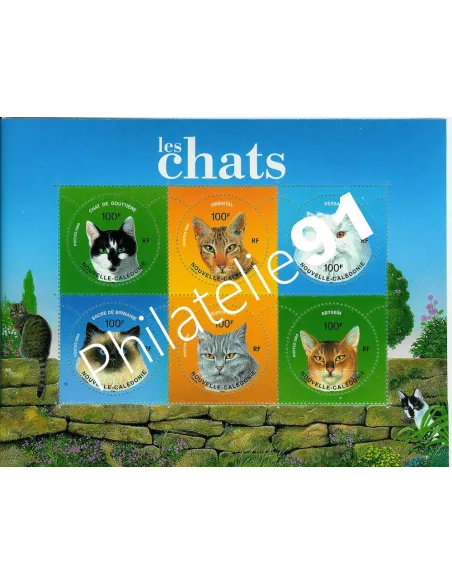 Timbres de NOUVELLE CALEDONIE n° 923 à 928, chats, timbers Dom-Tom