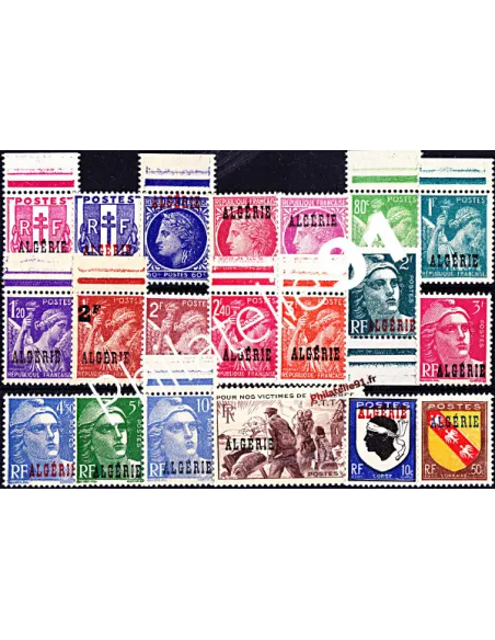 Timbres d'Algérie n° 225 à 244