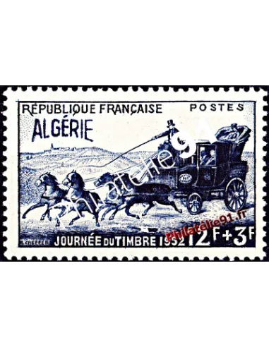 Timbre d'Algérie n° 294 - Journée du timbre - diligence