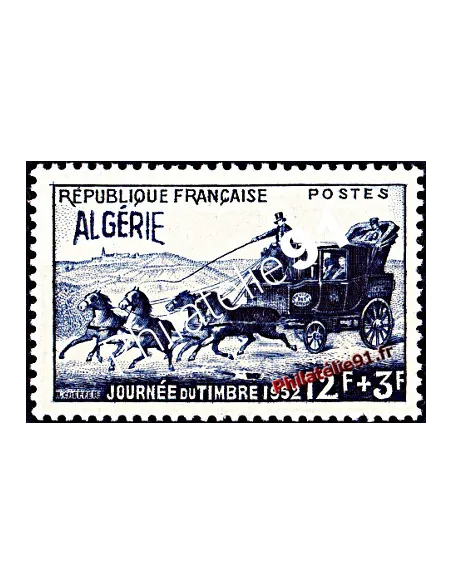 Timbre d'Algérie n° 294 - Journée du timbre - diligence