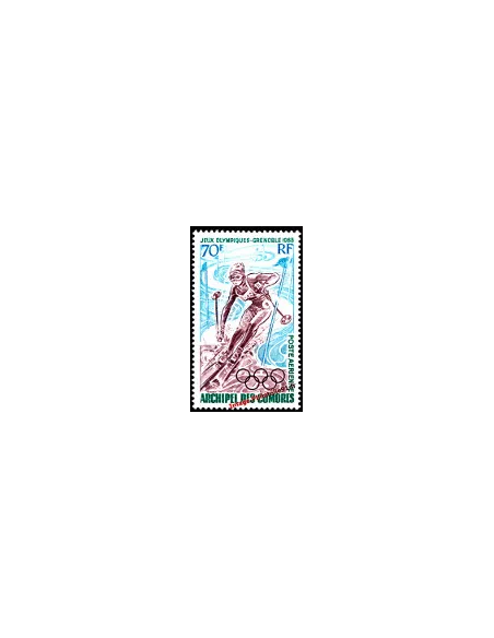 Timbre des Comores PA n° 22 - J.O. Grenoble, timbres des colonies