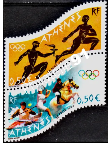Timbre n° 3686P - Jeux Olympiques d'été à Athènes. Paire Vertica