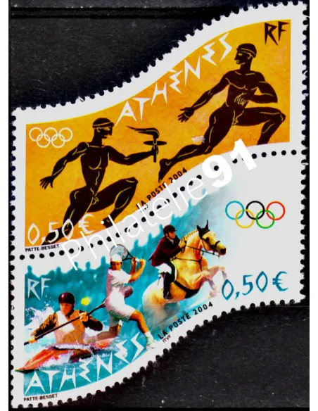 Timbre n° 3686P - Jeux Olympiques d'été à Athènes. Paire Vertica