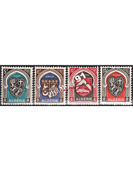 Timbres d'Algérie n° 268 à 271. Armoiries de ville