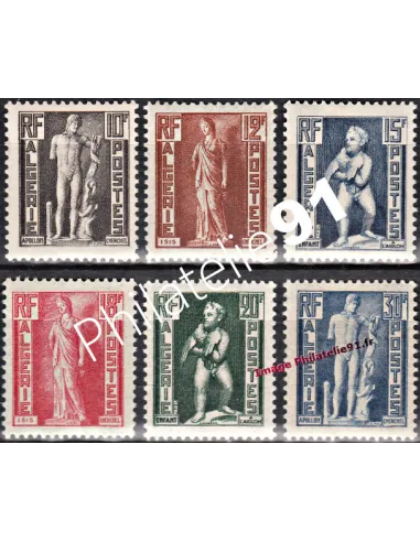 Timbres d'Algérie n° 288 à 293. Statues