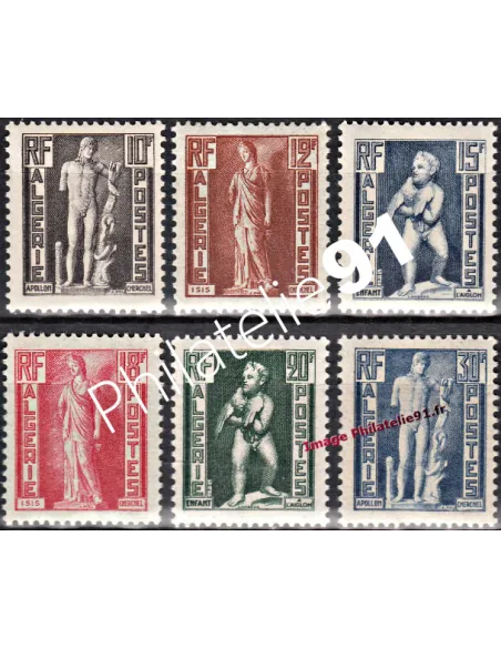 Timbres d'Algérie n° 288 à 293. Statues