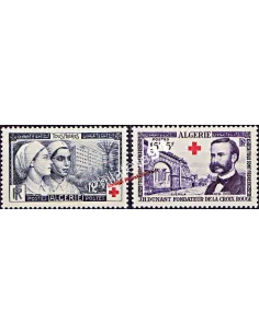 Timbres d'Algérie n° 316 et 317 - Croix-Rouge - Henri Dunant