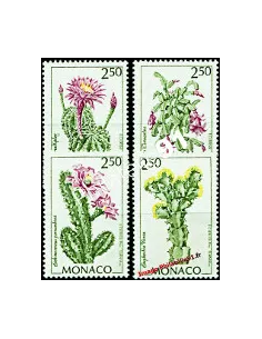 Timbres de MONACO n° 1877 à 1880 - Aquarelles - Thématique : Cactus