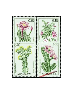 Timbres de MONACO n° 1915 à 1918 - Flore du Jardin exotique - Aquarelles - Thématique : Cactus