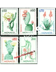 Timbre de MONACO n° 1966 à 1970 - Flore du Jardin exotique - Cactus