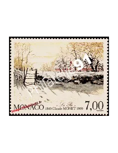 Timbre de MONACO n° 1747 - Tableau "La Pie" de Claude Monet