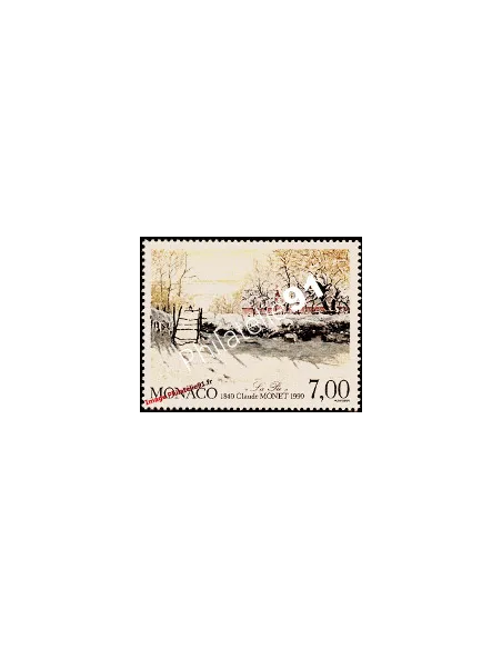 Timbre de MONACO n° 1747 - Tableau "La Pie" de Claude Monet