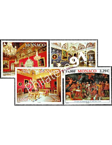 Timbres neufs de Monaco n° 2310 à 2313 - Thématique : palais princier