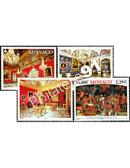 Timbres neufs de Monaco n° 2310 à 2313 - Thématique : palais princier