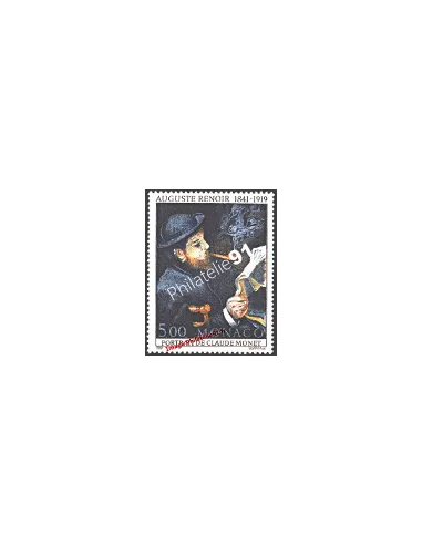 Timbre de MONACO n° 1789 - "Portrait de Claude Monet" par Auguste Renoir
