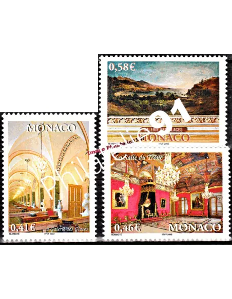 Timbres neufs de Monaco n° 2331 à 2333 - Thématique : palais princier