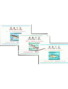 3 Blocs Non dentelés de Timbres de Corée du Sud  n° 109 et 111 - Thème : POISSONS