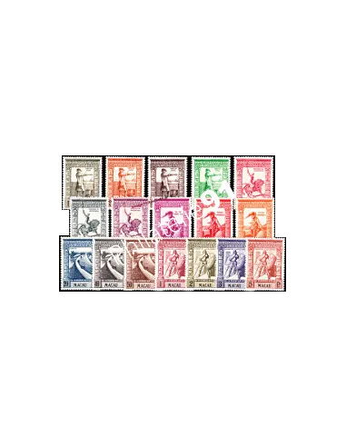 Timbres charnières de Macao n° 297 à 313