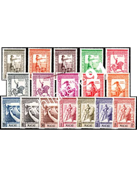 Timbres charnières de Macao n° 297 à 313