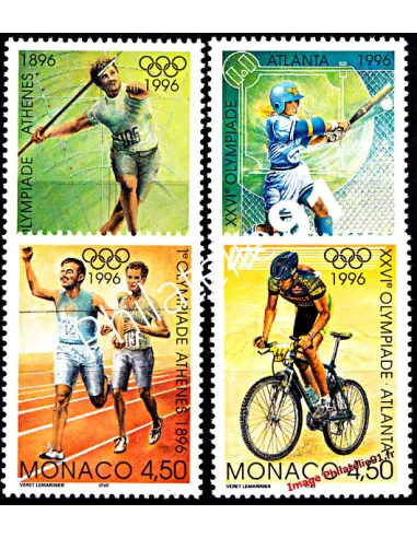Timbres de MONACO n° 2051 à 2054 - Jeux Olympiques d'été à Atlanta