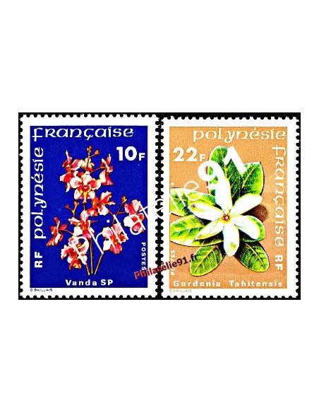 POLYNESIE - n°  128 à 129 ** - Thème fleurs