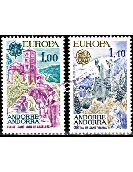 Timbres d'ANDORRE FRANÇAIS n° 261 à 262 -  Thématique : EUROPA - Paysages