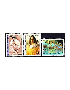 Timbres de POLYNESIE n°  333 à 335 - Thématique Folklore