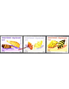 Timbres de POLYNESIE n°  343 à 345 - coquillages - Timbres Dom Tom