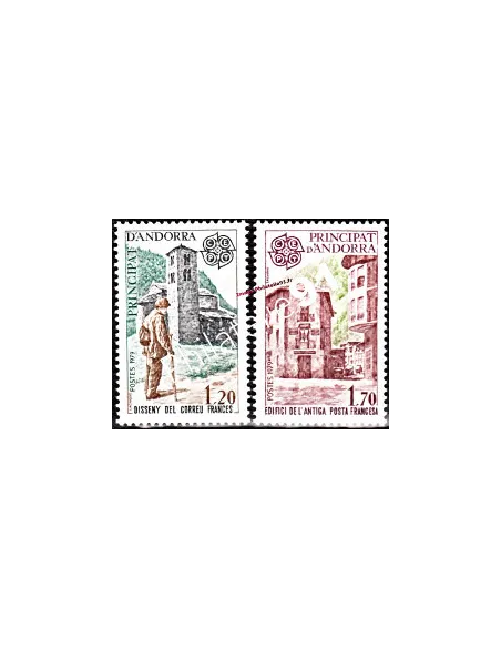 Timbre d'ANDORRE FRANÇAIS n° 276 à 277 -  Thématique : EUROPA - Histoire Postale
