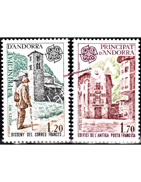 Timbre d'ANDORRE FRANÇAIS n° 276 à 277 -  Thématique : EUROPA - Histoire Postale