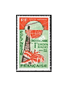 Timbre de Polynésie PA16 , 50 ans de liaison radio avec la métropole