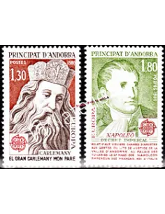 Timbre d'ANDORRE FRANÇAIS n° 284 à 285 -  Thématique : EUROPA 1980 - Personnages célèbres