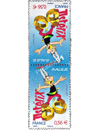 Timbre de France  n° 4425a - 50 ans d'Astérix - paire verticale tête-bêche
