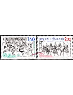 Timbre d'ANDORRE FRANÇAIS n° 292 à 293 - Thématique : EUROPA - Le folklore