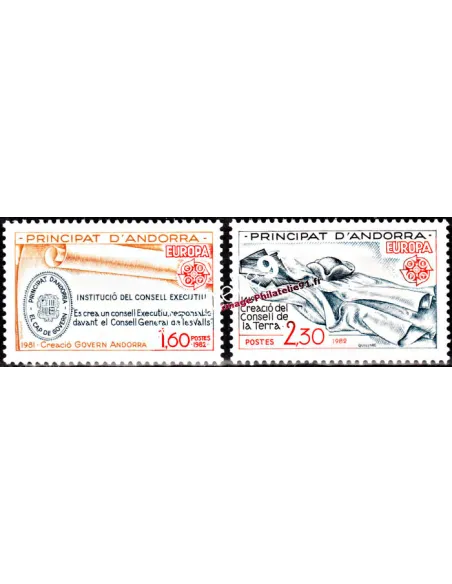 Timbres  d'Andorre Français n° 300 à 301 -  Thématique : Europa