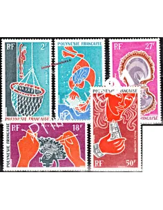 Timbres neufs de POLYNÉSIE - P.A. n°  34 à 38.