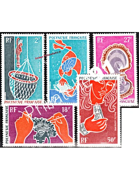 Timbres neufs de POLYNÉSIE - P.A. n°  34 à 38.