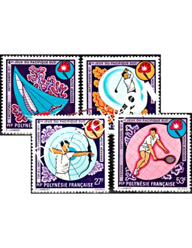 Timbres neufs de POLYNÉSIE - P.A. n°  51 à 54. Thématique : sport