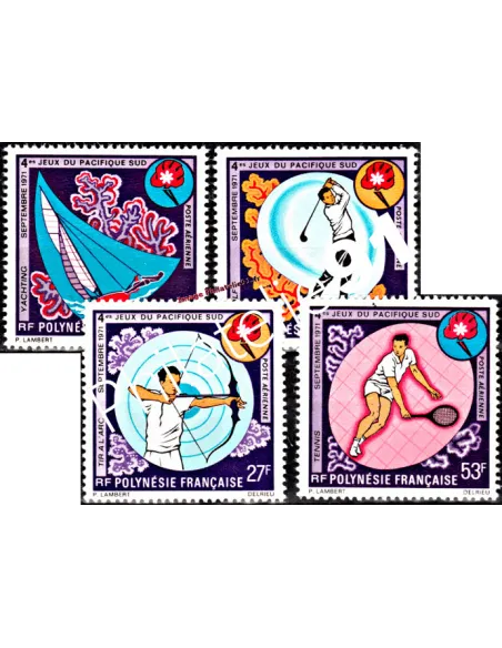 Timbres neufs de POLYNÉSIE - P.A. n°  51 à 54. Thématique : sport