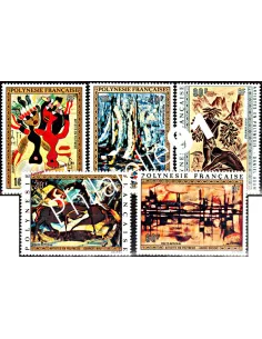 Timbres neufs de POLYNÉSIE - P.A. n°  65 à 69. Thématique : Art