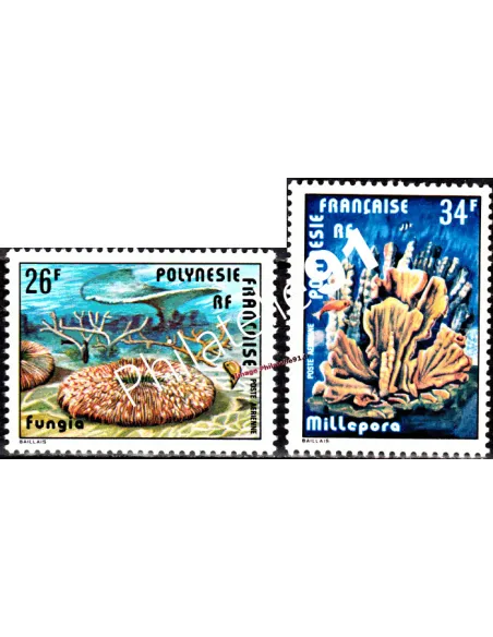 Timbres neufs de POLYNÉSIE - P.A. n°  138 à 139. Thématique : Coquillages